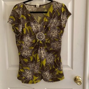 Green and brown blouse